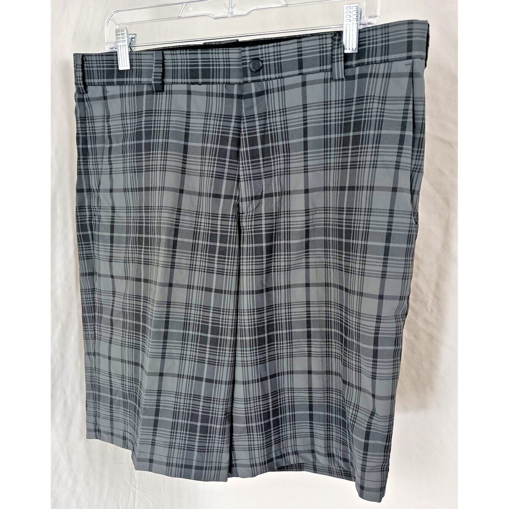 Nike Golf Tour Performance Dri-Fit Size‎ 34 Gray Black Plaid Mens Shorts